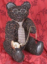 Natural black and brown marbled Persian lamb teddy bear